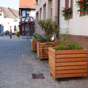 Pflanzeimer in Fußgängerzone Babenhausen